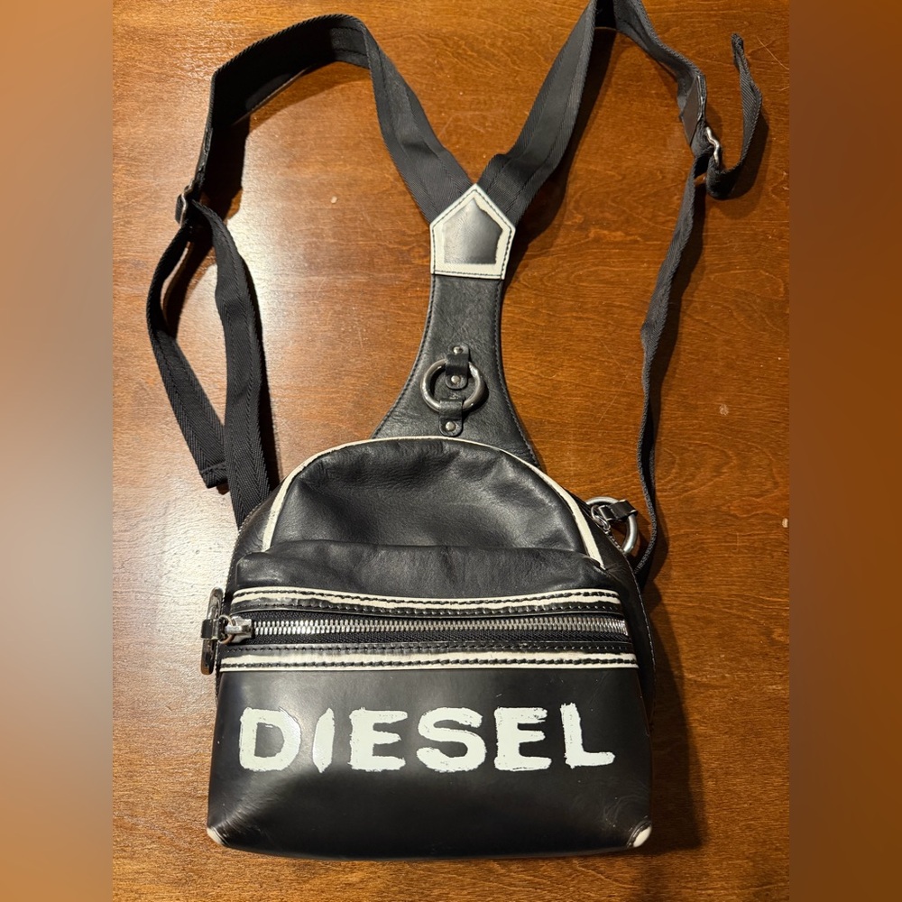 Diesel Black and White Compact Backpack - Picture 2 of 2